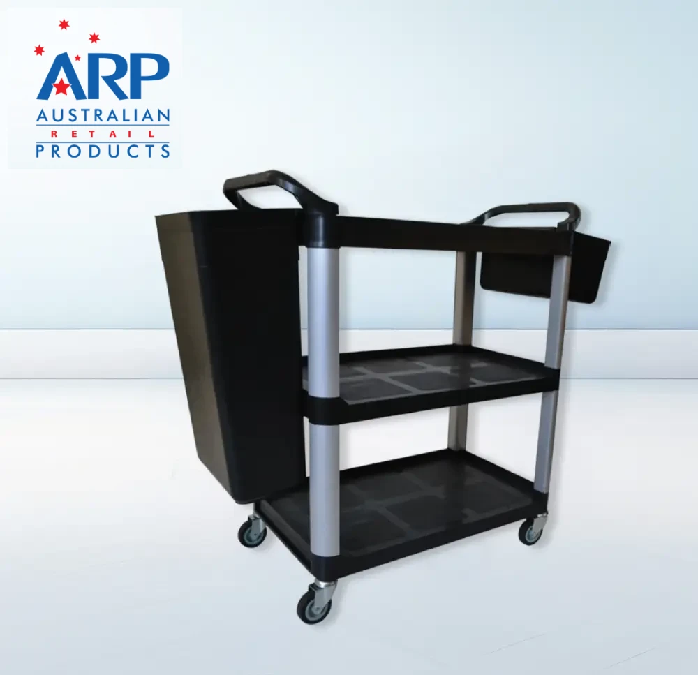 three tier utility trolley for hospitals and restaurants in Australia