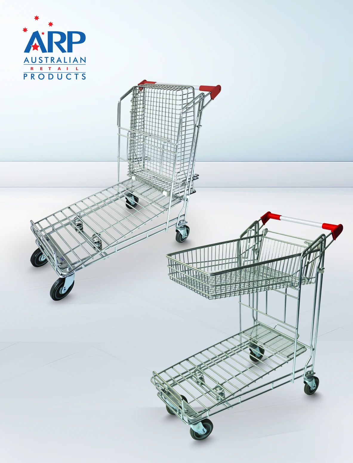 Hardware & Liquor Trolley with Foldable Basket