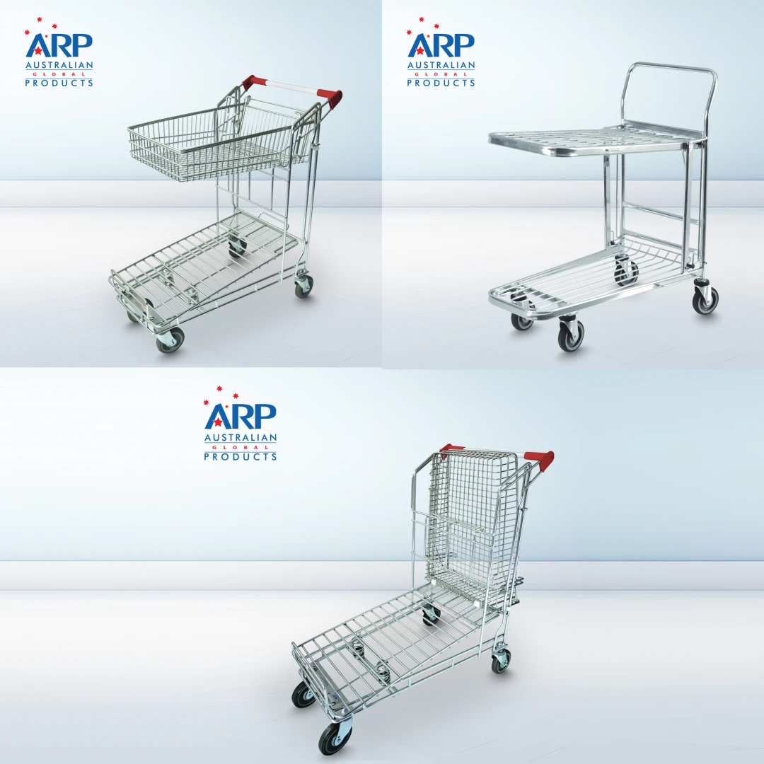Hardware & Liquor Trolley with Foldable Shelf