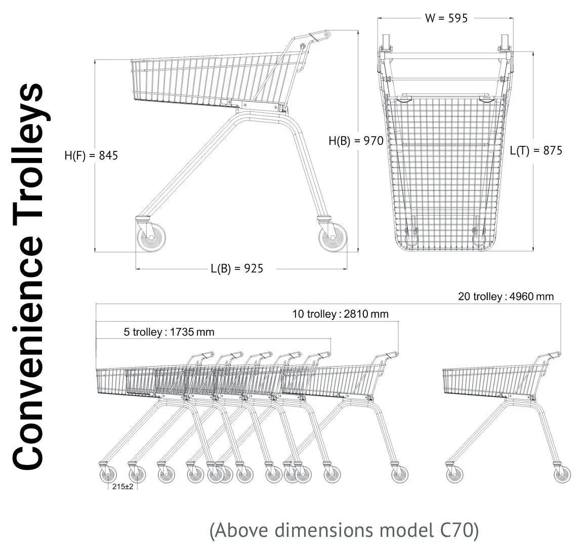 Buy Convenience Trolleys in Australia - Specifications Sheet