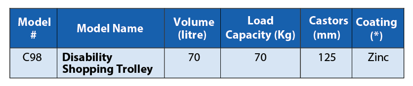 Disability Trolley Specifications